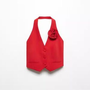 MANGO - Red Rosette Halter Vest